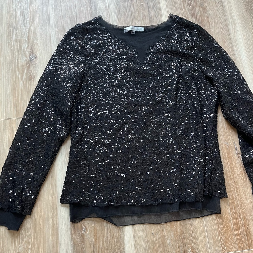 Sparkly black and sheer black blouse. Worn once.